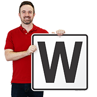 Letter W Parking Spot Signs