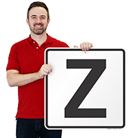 Letter Z Parking Spot Signs