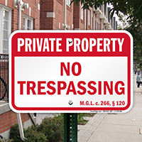 Massachusetts Private Property Sign