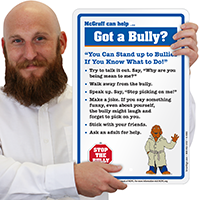 McGruff No Bullies Sign