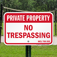 Michigan Private Property Sign