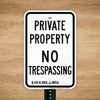 Montana No Trespassing Sign