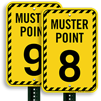 Muster Point Number 8 Sign
