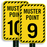 Muster Point Number 9 Sign