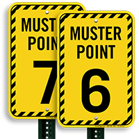 Muster Point Number 6 Sign