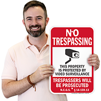 North Carolina Trespassers Will Be Prosecuted Sign