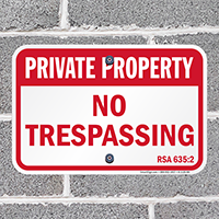 New Hampshire Private Property Sign