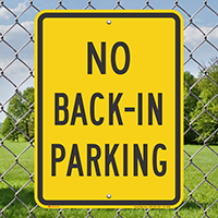 No Back In Parking Sign