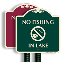 No Fishing In Lake Sign