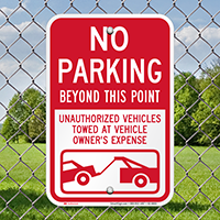 No Parking Beyond This Point Signs