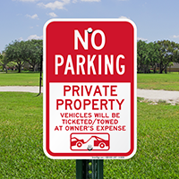 No Parking Private Property Signs