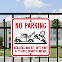 No Parking Violators Will Be Towed Away Sign