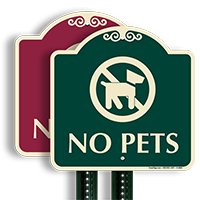 No Pets (no pets symbol) Sign