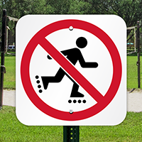 No Rollerblading Symbol Sign