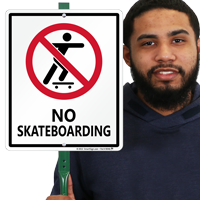 No Skateboarding Sign & Stand Kit