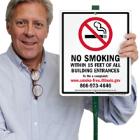 No Smoking Within 15 Feet Of Building Sign