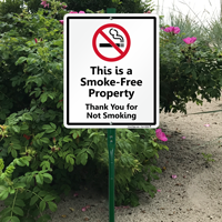 Smoke Free Property with Graphic Sign