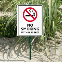 No Smoking Within 50 Feet Sign