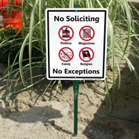 No Soliciting No Exceptions Sign