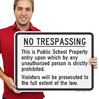 No Trespassing Violators Prosecuted Sign