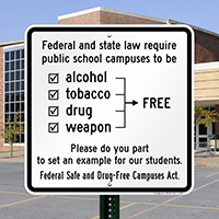 Alcohol Tobacco Drug Weapon Sign
