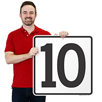 Parking Spot Number 10 Signs