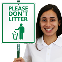 Please Do Not Litter with Graphic Sign