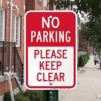 No Parking - Please Keep Clear Signs