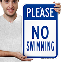 No Swimming Signs