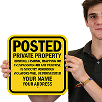 Private Property, Trespassing Strictly Forbidden Custom Sign