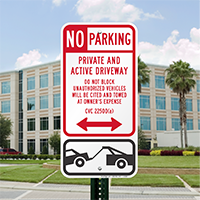 Private And Active Driveway Do Not Block Signs