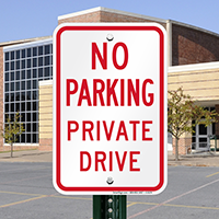 No Parking Private Driveway Signs