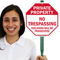 Private Property No Trespassing Violators Prosecuted Sign