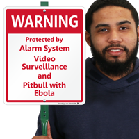 Protected By Alarm System LawnBoss Sign