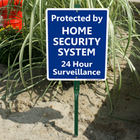 Protected By Home Security System LawnBoss Sign