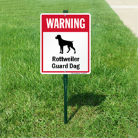 Warning Rottweiler Guard Dog LawnBoss™ Signs