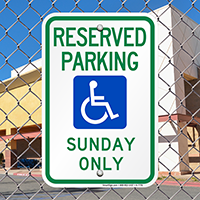 Reserved Handicap Parking Signs (With Graphic)