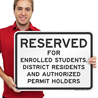 Reserved For Enrolled Student, District Residents Sign