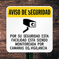 Spanish CCTV Surveillance Sign (With Graphic)