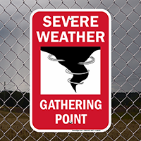 Severe Weather Gathering Point Emergency Sign