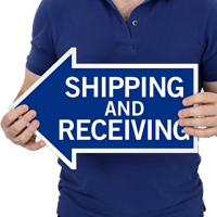 Shipping and Receiving, Left Die-Cut Directional Signs