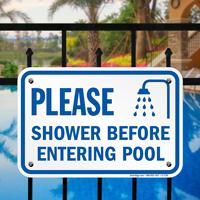 Shower Before Entering Pool Signs