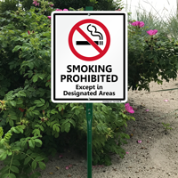 Smoking Prohibited Except In Designated Areas Sign