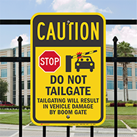 Stop Tailgating Result In Vehicle Damage Sign