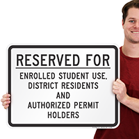 Reserved for Enrolled Student Use Sign