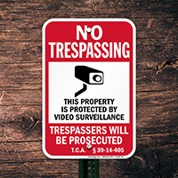 Tennessee Property Is Protected By Video Surveillance Sign