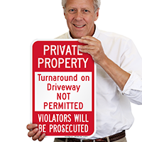 Turnaround on Driveway Not Permitted Signs