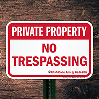 Utah Private Property Sign