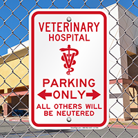 Novelty Parking Signs (with Bi-Directional Arrow)