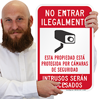 Spanish Video Surveillance no trespassing Sign